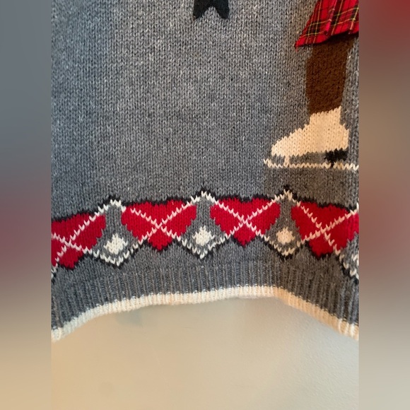 Vintage KAREN SCOTT grey bear skater Sweater Vest fun Kitchy heart Applique - Picture 2 of 8